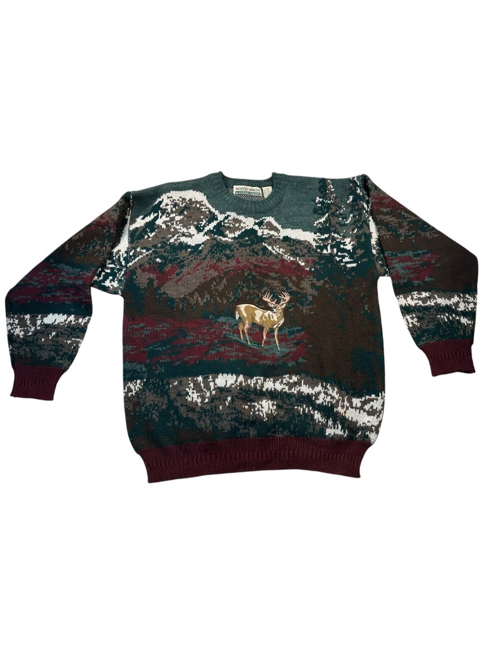 Vintage North Winds Cotton Traders Deer Mountain Sweater Wool Blend XL